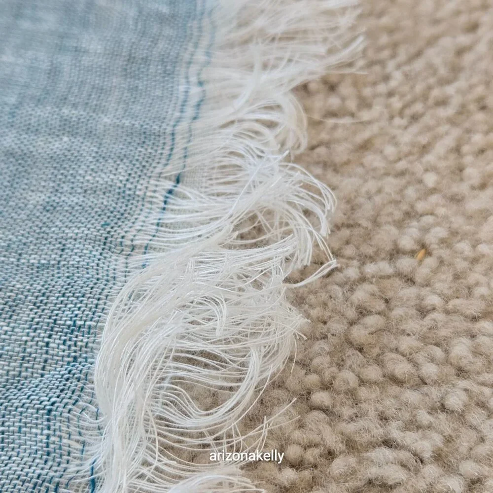 NWOT Linen Scarf Gradient Blue Ombre